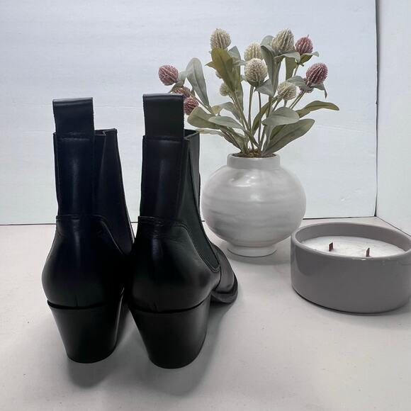 Everlane The Boss Boot Leather Black Chunky Heel Pointed Toe Women 9 - Picture 2 of 11